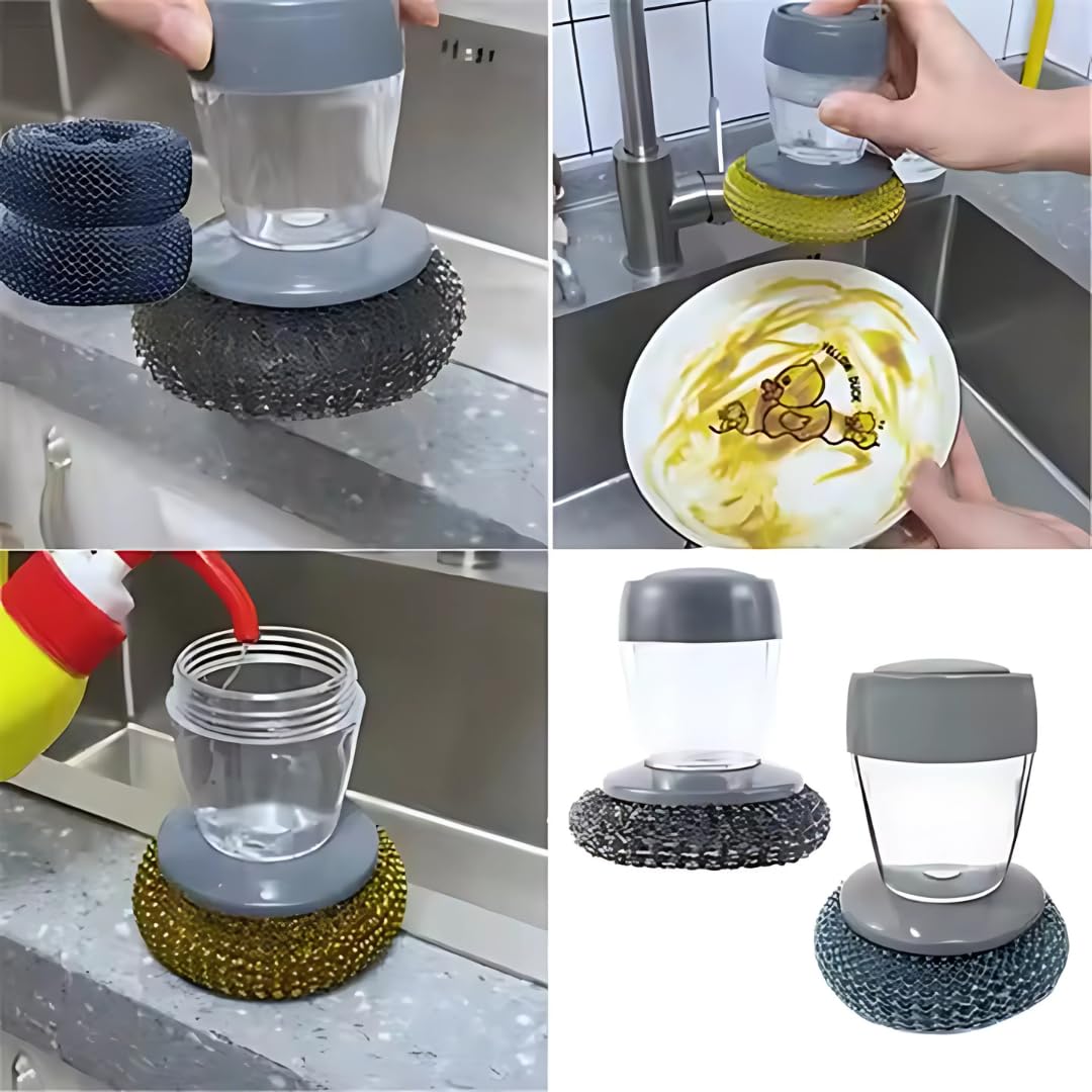 Kitchen Soap Dispensing Palm Brush (Pack of 2)