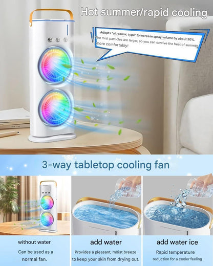 Rechargeable Double-Ended Spray Fan Cold Air
