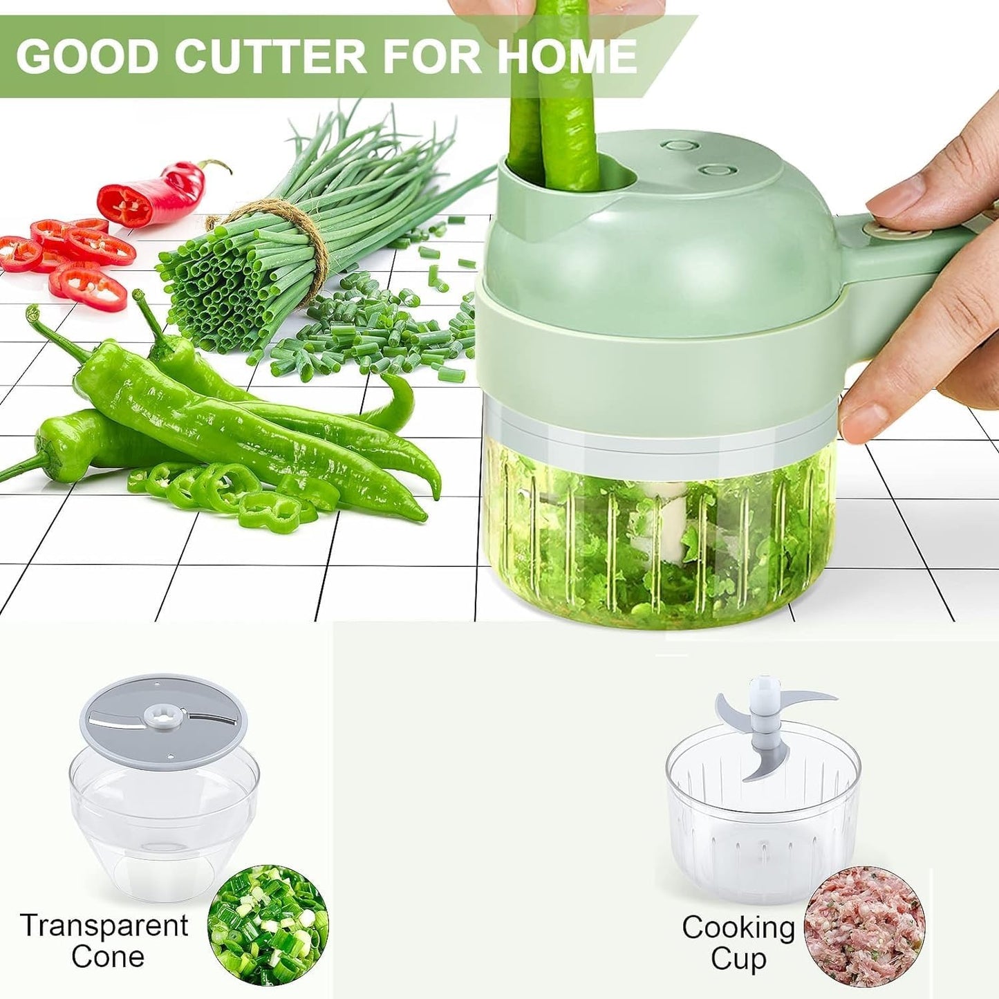 4 in 1 Portable Electric Vegetable Cutter
