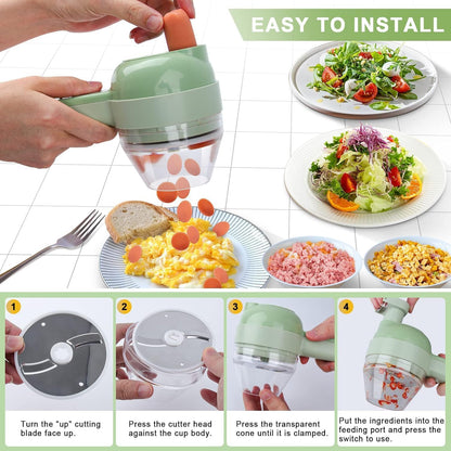 4 in 1 Portable Electric Vegetable Cutter