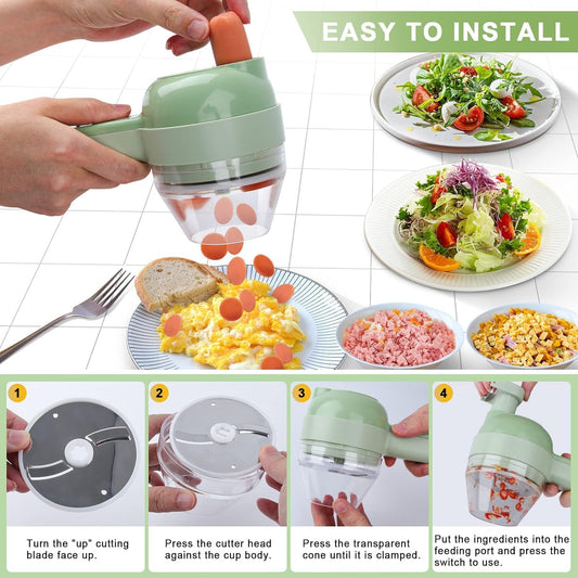 4 in 1 Portable Electric Vegetable Cutter