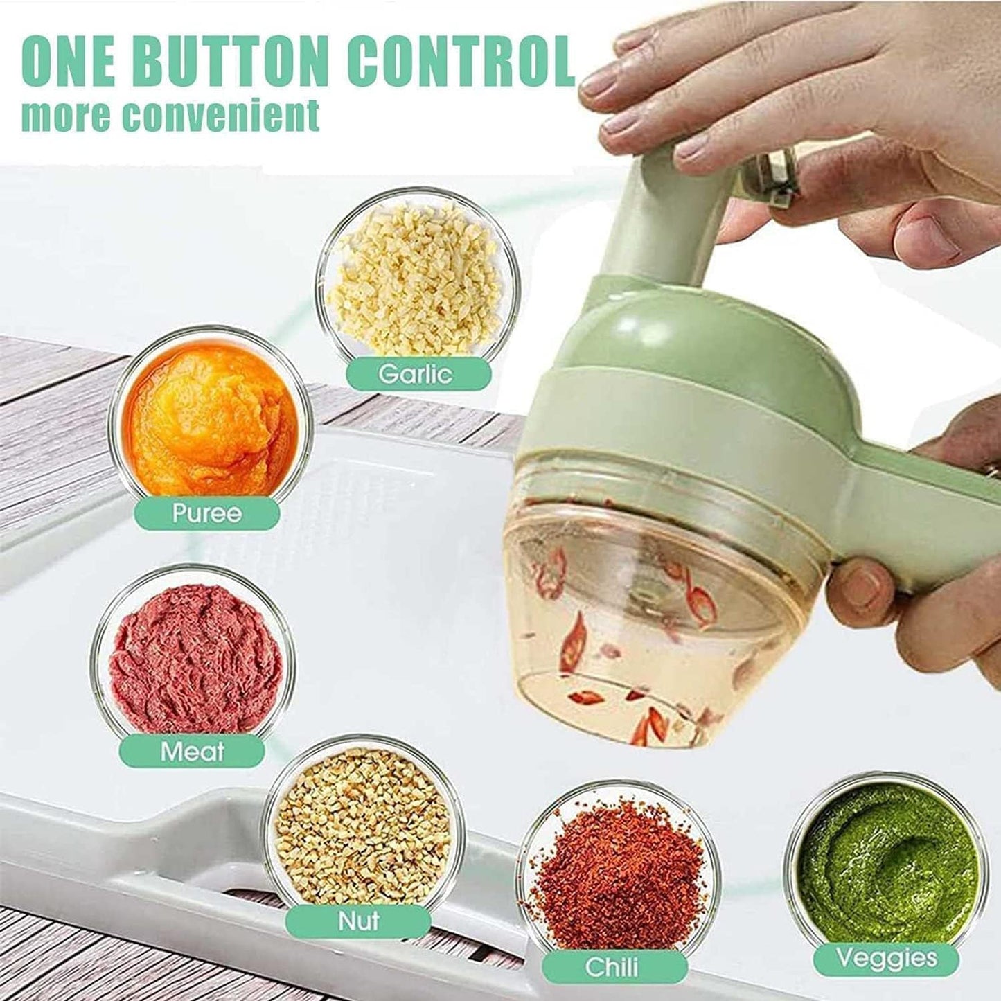 4 in 1 Portable Electric Vegetable Cutter