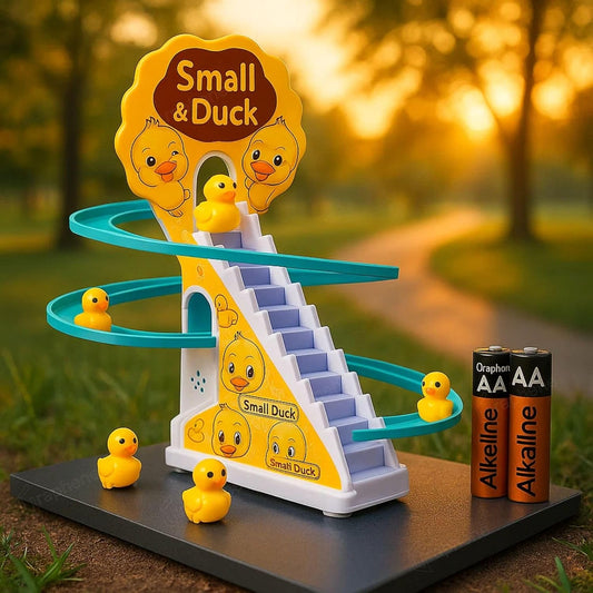 Duck Slide Stair Climbing Toy Escalator with Lights and Music Track